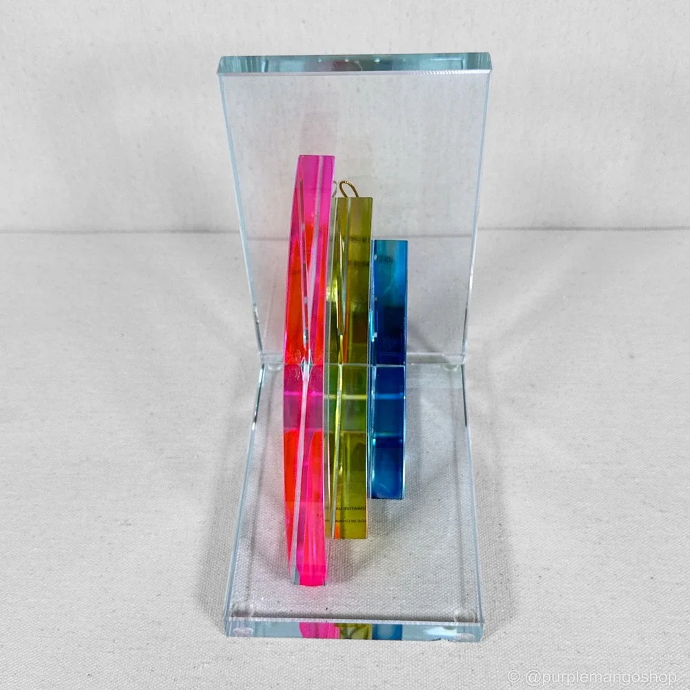 NWOT MAX STUDIO Single Glass Rainbow Bookend Modern Sculptural Decor‎ | *READ*
